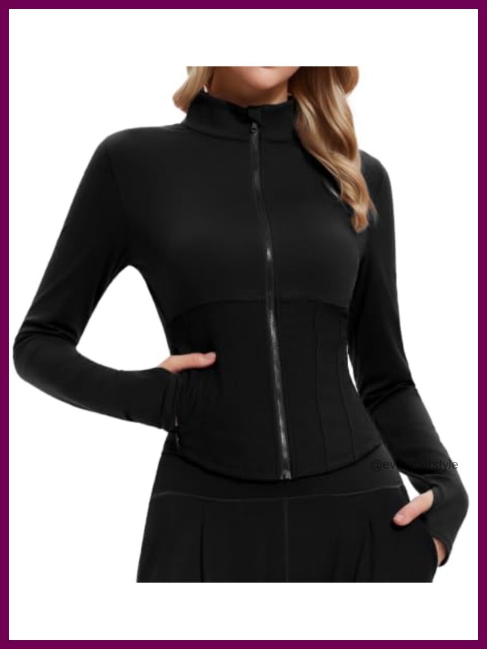 Women's Cropped Full Zip Athletic Jacket Corset Waist Slim Fit Yoga Workout